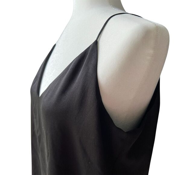 Express Black Y2K Cami Womens Top Thin Strap Size Medium V Neck Plunge Babydoll - Picture 2 of 6